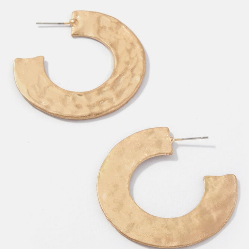 Anela Hammered Hoops